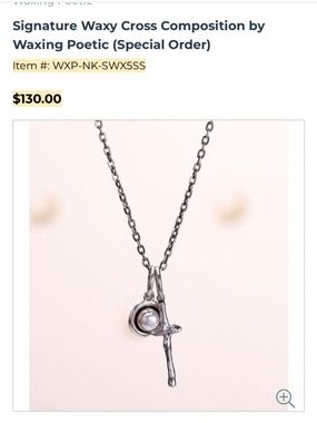 Waxing Poetic Sterling Silver Cross with Freshwater Pearl- Retired-NEW